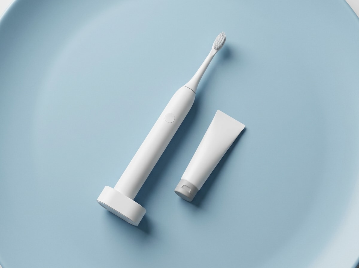 Implant maintenance tools laid out for home care.