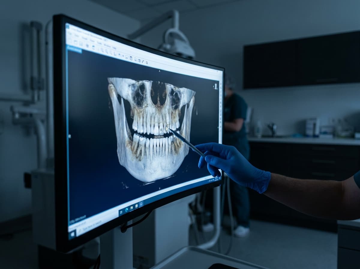 CBCT scan and digital implant planning workflow.